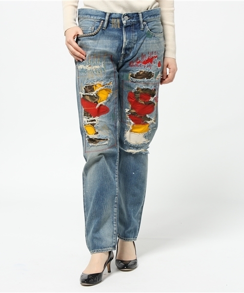 HYSTERIC GLAMOUR(ヒステリックグラマー)の「RZS加工デニム COOL BOYS PT(デニムパンツ・レディース・インディゴブルー・XX-SMALL/X-SMALL/MEDIUM/SMALL)」の9枚目の写真