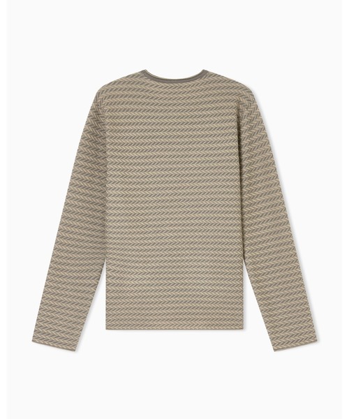 EMPORIO ARMANI(エンポリオアルマーニ)の「【エンポリオ アルマーニ】Icon セーター バージンウール ツートン シェブロンモチーフ(ニット/セーター・メンズ・ブラック×ホワイト/ベージュ・LARGE/MEDIUM/SMALL/X-SMALL)」の7枚目の写真