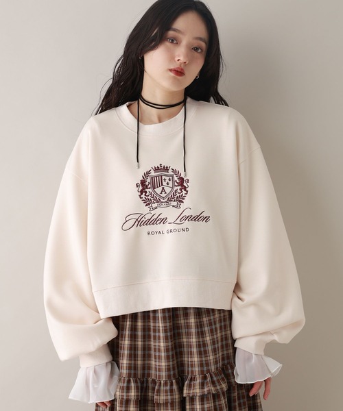 RAGEBLUE（レイジブルー）の「エンブレム刺繍/ポンチスウェットプルオーバー（スウェット・レディース・グレー/ホワイト/ネイビー・FREE）」の2枚目の写真