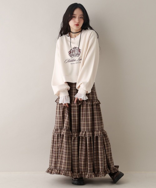 RAGEBLUE（レイジブルー）の「エンブレム刺繍/ポンチスウェットプルオーバー（スウェット・レディース・グレー/ホワイト/ネイビー・FREE）」の5枚目の写真