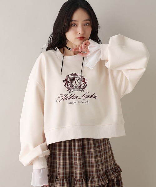 RAGEBLUE（レイジブルー）の「エンブレム刺繍/ポンチスウェットプルオーバー（スウェット・レディース・グレー/ホワイト/ネイビー・FREE）」の6枚目の写真