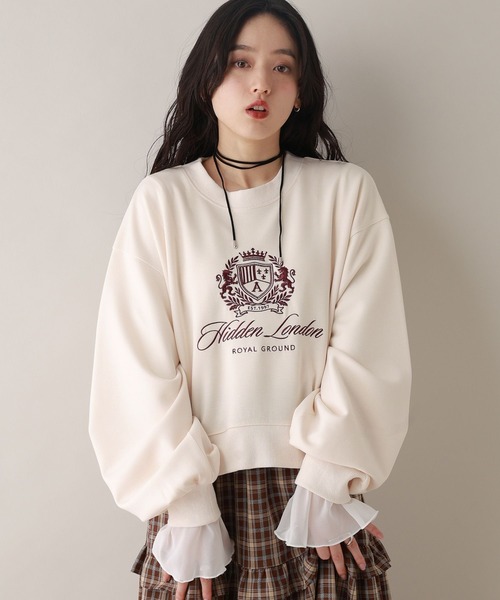 RAGEBLUE（レイジブルー）の「エンブレム刺繍/ポンチスウェットプルオーバー（スウェット・レディース・グレー/ホワイト/ネイビー・FREE）」の7枚目の写真