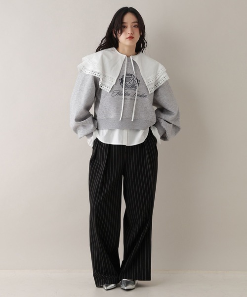 RAGEBLUE（レイジブルー）の「エンブレム刺繍/ポンチスウェットプルオーバー（スウェット・レディース・グレー/ホワイト/ネイビー・FREE）」の8枚目の写真