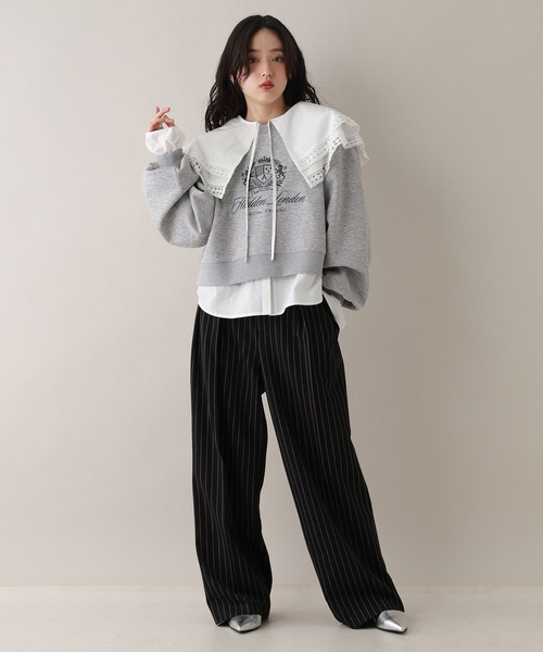 RAGEBLUE（レイジブルー）の「エンブレム刺繍/ポンチスウェットプルオーバー（スウェット・レディース・グレー/ホワイト/ネイビー・FREE）」の9枚目の写真