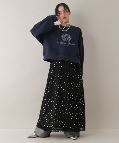 RAGEBLUE（レイジブルー）の「エンブレム刺繍/ポンチスウェットプルオーバー（スウェット・レディース・グレー/ホワイト/ネイビー・FREE）」の12枚目の写真