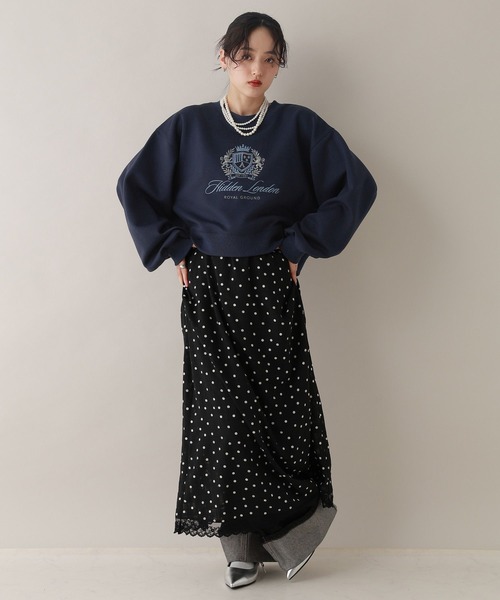 RAGEBLUE（レイジブルー）の「エンブレム刺繍/ポンチスウェットプルオーバー（スウェット・レディース・グレー/ホワイト/ネイビー・FREE）」の13枚目の写真