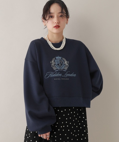 RAGEBLUE（レイジブルー）の「エンブレム刺繍/ポンチスウェットプルオーバー（スウェット・レディース・グレー/ホワイト/ネイビー・FREE）」の14枚目の写真