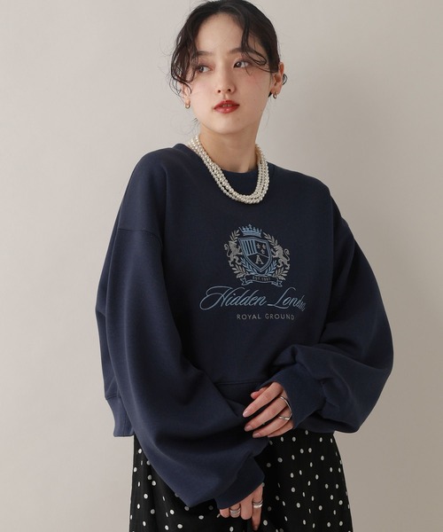 RAGEBLUE（レイジブルー）の「エンブレム刺繍/ポンチスウェットプルオーバー（スウェット・レディース・グレー/ホワイト/ネイビー・FREE）」の15枚目の写真