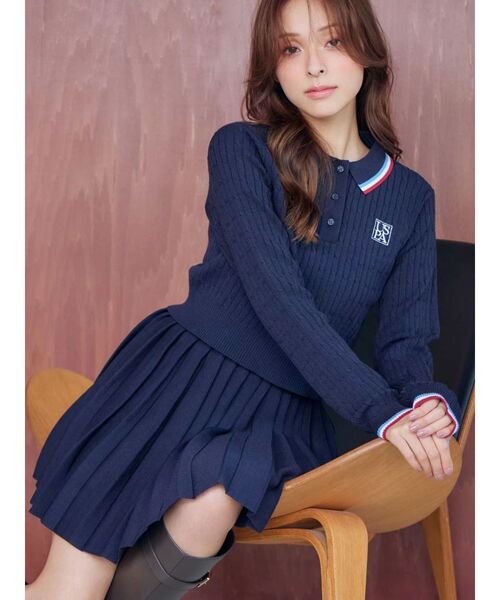 U.S. POLO ASSN.別注 配色ラインニットセットアップ（ワンピース