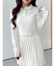 MERCURYDUO | U.S. POLO ASSN.別注 配色ラインニットセットアップ(ワンピース)