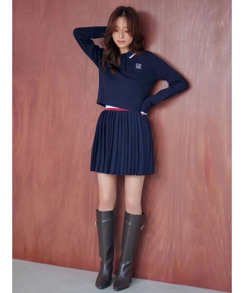 MERCURYDUO（マーキュリーデュオ）の「U.S. POLO ASSN.別注 配色ラインニットセットアップ（ワンピース・レディース・アイボリー/グレー/ネイビー・SMALL/MEDIUM）」の6枚目の写真