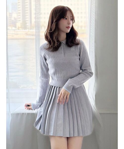 MERCURYDUO（マーキュリーデュオ）の「U.S. POLO ASSN.別注 配色ラインニットセットアップ（ワンピース・レディース・アイボリー/グレー/ネイビー・SMALL/MEDIUM）」の12枚目の写真