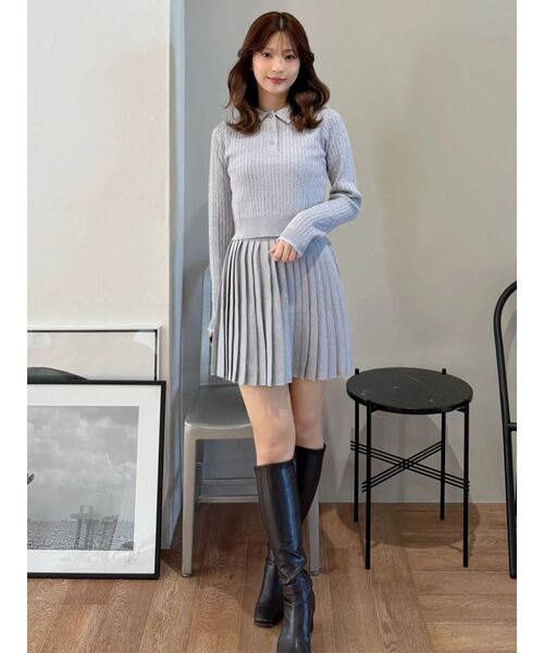 MERCURYDUO（マーキュリーデュオ）の「U.S. POLO ASSN.別注 配色ラインニットセットアップ（ワンピース・レディース・アイボリー/グレー/ネイビー・SMALL/MEDIUM）」の15枚目の写真