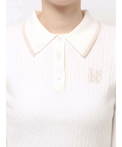 MERCURYDUO(マーキュリーデュオ)の「U.S. POLO ASSN.別注 配色ラインニットセットアップ(ワンピース・レディース・アイボリー/グレー/ネイビー・SMALL/MEDIUM)」の16枚目の写真
