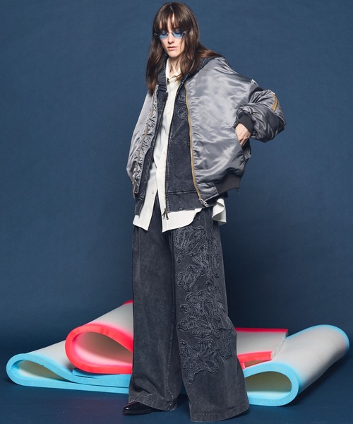 MAISON SPECIAL(メゾンスペシャル)の「《UNISEX》Flower Patchwork Vintage Like Prime-Over Sweat Zip Hoodie/フラワーパッチワークヴィンテージライクプライムオーバースウェットジップフーディー【MAISON SPECIAL/メゾンスペシャル】■セットアップ対応■(パーカー・メンズ・ブラック・0/1/2)」の17枚目の写真