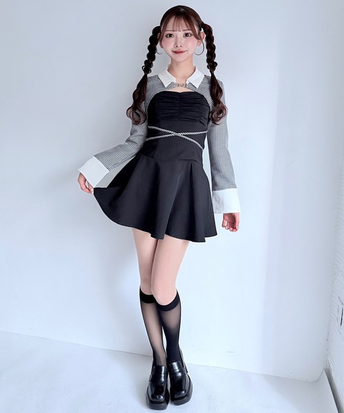 NOMAE(ノーマエ)の「ショートブラウスレイヤードワンピース(ワンピース・レディース・ブラック系その他/ブラック/ブラウン系その他/グレー系その他・FREE)」の8枚目の写真