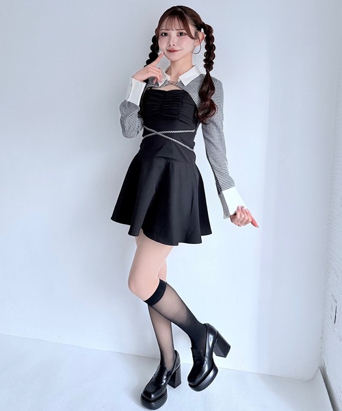 NOMAE(ノーマエ)の「ショートブラウスレイヤードワンピース(ワンピース・レディース・ブラック系その他/ブラック/ブラウン系その他/グレー系その他・FREE)」の10枚目の写真