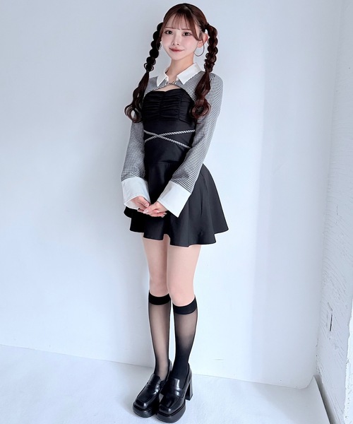 NOMAE(ノーマエ)の「ショートブラウスレイヤードワンピース(ワンピース・レディース・ブラック系その他/ブラック/ブラウン系その他/グレー系その他・FREE)」の9枚目の写真