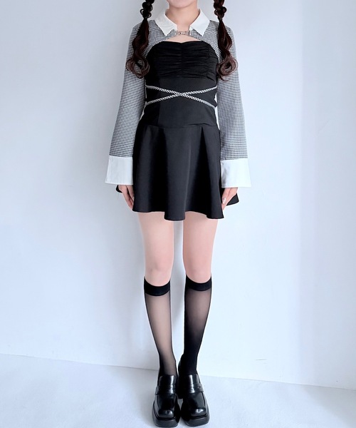 NOMAE(ノーマエ)の「ショートブラウスレイヤードワンピース(ワンピース・レディース・ブラック系その他/ブラック/ブラウン系その他/グレー系その他・FREE)」の11枚目の写真