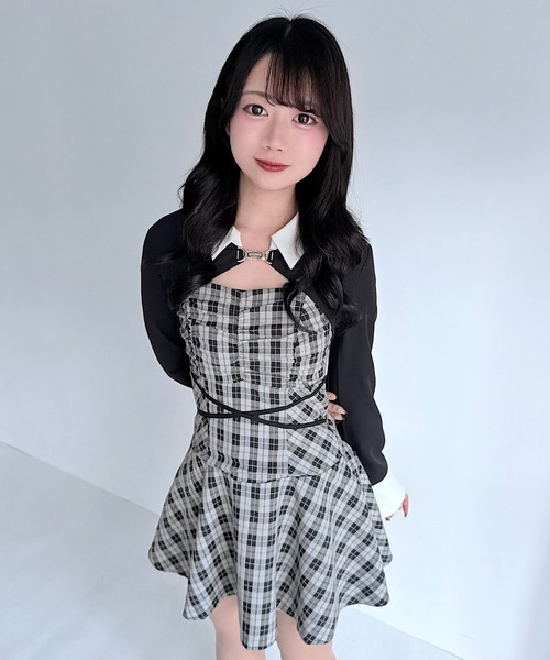NOMAE ショートブラウスレイヤードワンピース セール】ショートブラウスレイヤードワンピース（ワンピース）｜NOMAE