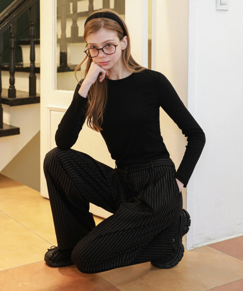 LOSSYROW(ロッシロー)の「Lossy Slim Long Sleeve Black(Tシャツ/カットソー・レディース・その他・FREE)」の4枚目の写真