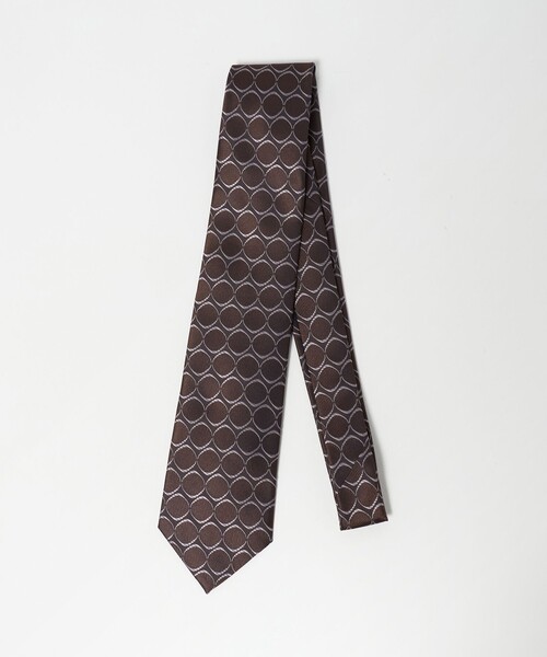 UNITED ARROWS(ユナイテッドアローズ)の「<Holliday&Brown>サークル ジャガード ネクタイ(ネクタイ・メンズ・ネイビー/ブラウン系・FREE)」の1枚目の写真