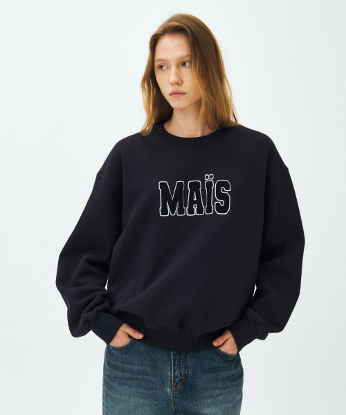 MAIS（マイス）の「MAIS BOUCLE LOGO SWEAT SHIRT / NAVY（スウェット・レディース・その他・FREE）」の2枚目の写真