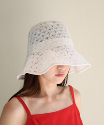 PAUL&ALICE（ポール&アリス）の「LACE BUCKET HAT / IVORY（ハット）」