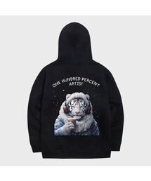 OHP x HARMONIA b雪に合う白虎 起毛フードパーカー