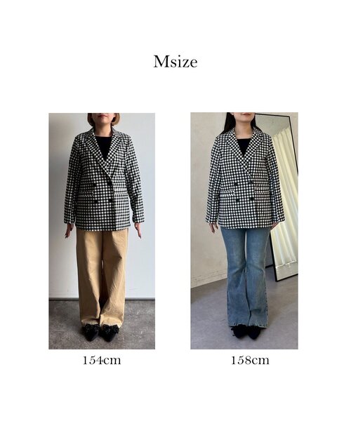 prose verse（プロズヴェール）の「ストレッチギンガムチェックジャケット（テーラードジャケット・レディース・ブラック・LARGE/MEDIUM）」の2枚目の写真