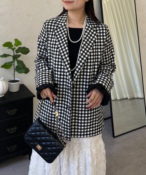 prose verse（プロズヴェール）の「ストレッチギンガムチェック