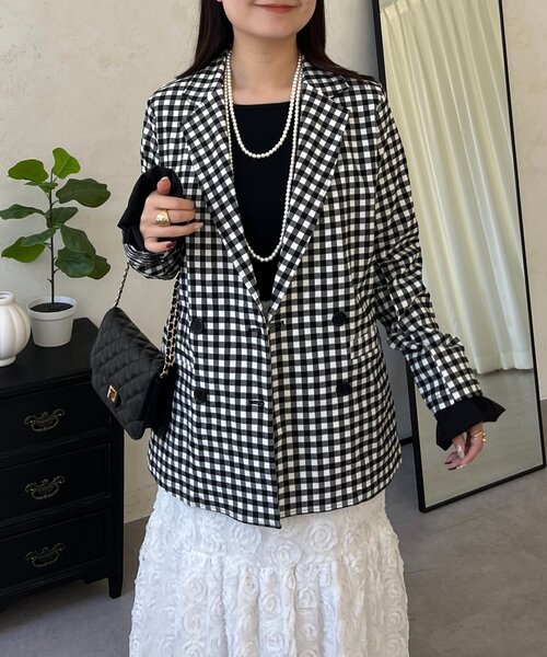 prose verse（プロズヴェール）の「ストレッチギンガムチェック