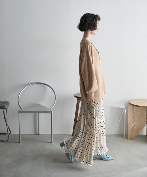 THE YOn（ザヨン）の「ドットプリーツマキシスカート（スカート・レディース・ブラック/アイボリー/グリーン・FREE）」の18枚目の写真