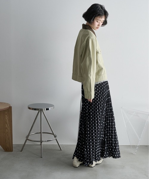 THE YOn（ザヨン）の「ドットプリーツマキシスカート（スカート・レディース・ブラック/アイボリー/グリーン・FREE）」の8枚目の写真