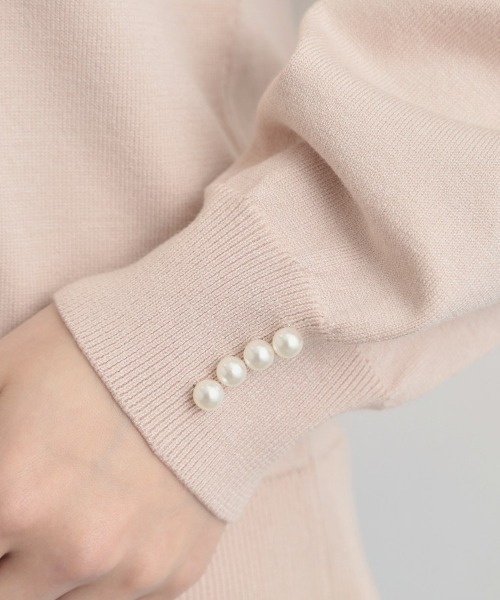 couture brooch（クチュールブローチ）の「【洗える・着映え】オーガンジーリボンタイ ニット（ニット/セーター・レディース・ベビーピンク/アイボリー/ブラック・38/36/42）」の5枚目の写真