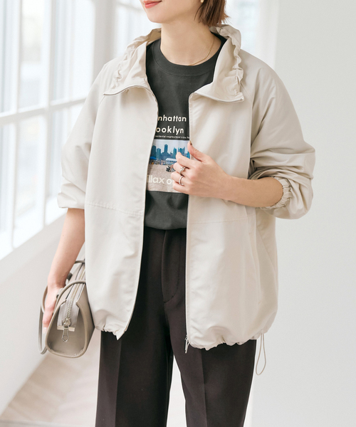 Spick & Span（スピックアンドスパン）の「シルキータフタスタンドカラーブルゾン（その他アウター・レディース・アイボリー/ブラック・38/36）」の11枚目の写真