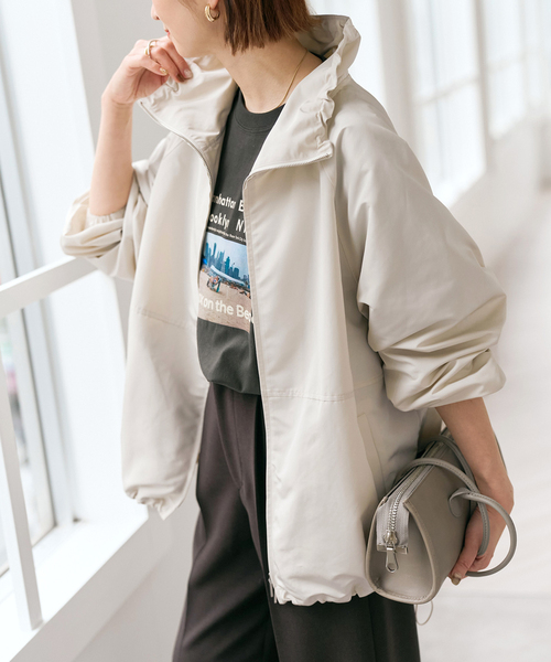 Spick & Span（スピックアンドスパン）の「シルキータフタスタンドカラーブルゾン（その他アウター・レディース・アイボリー/ブラック・38/36）」の12枚目の写真