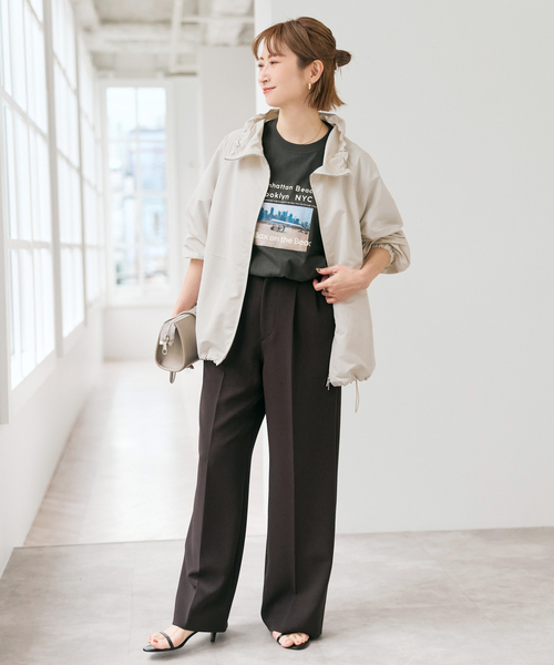 Spick & Span（スピックアンドスパン）の「シルキータフタスタンドカラーブルゾン（その他アウター・レディース・アイボリー/ブラック・38/36）」の15枚目の写真