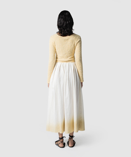 muller of yoshiokubo（ミュラーオブヨシオクボ）の「muller of yoshiokubo ミュラーオブヨシオクボ / RUSTIC LINEN GRADATION SKIRT ラスティックリネングラデーションスカート / MLS26405（スカート・レディース・ホワイト/ブラック・36）」の5枚目の写真