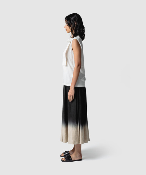 muller of yoshiokubo（ミュラーオブヨシオクボ）の「muller of yoshiokubo ミュラーオブヨシオクボ / RUSTIC LINEN GRADATION SKIRT ラスティックリネングラデーションスカート / MLS26405（スカート・レディース・ホワイト/ブラック・36）」の7枚目の写真