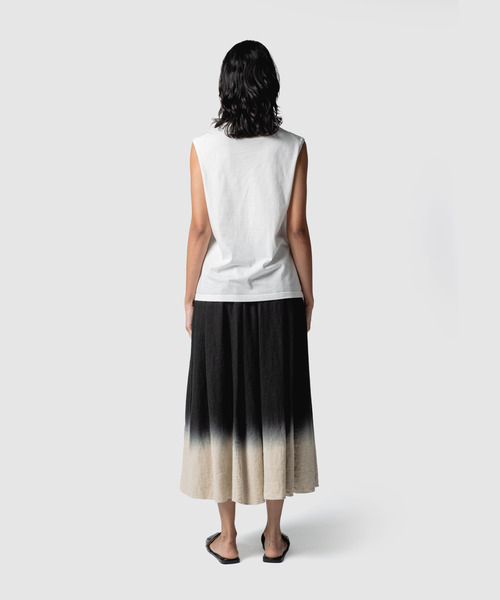 muller of yoshiokubo（ミュラーオブヨシオクボ）の「muller of yoshiokubo ミュラーオブヨシオクボ / RUSTIC LINEN GRADATION SKIRT ラスティックリネングラデーションスカート / MLS26405（スカート・レディース・ホワイト/ブラック・36）」の8枚目の写真