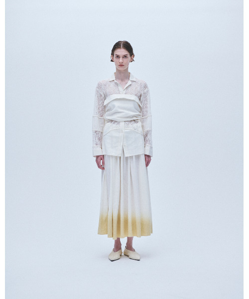 muller of yoshiokubo（ミュラーオブヨシオクボ）の「muller of yoshiokubo ミュラーオブヨシオクボ / RUSTIC LINEN GRADATION SKIRT ラスティックリネングラデーションスカート / MLS26405（スカート・レディース・ホワイト/ブラック・36）」の12枚目の写真