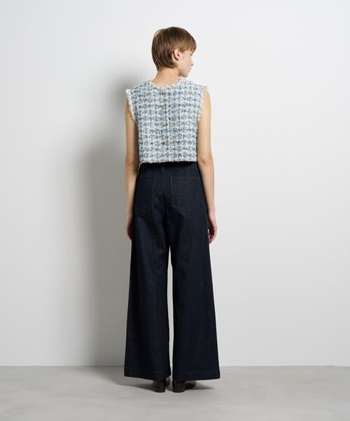 LANVIN en Bleu(ランバンオンブルー)の「リボンヤーンツイードショートベスト(シャツ/ブラウス・レディース・オフホワイト/ブルー系その他・36/38)」の5枚目の写真