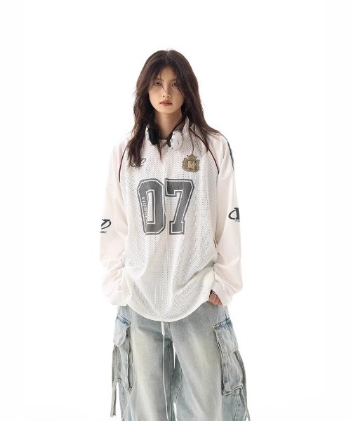 Ritzy(リッツィー)の「メッシュフットボールジャージー(Tシャツ/カットソー・レディース・ブラック/ホワイト・M/L)」の6枚目の写真