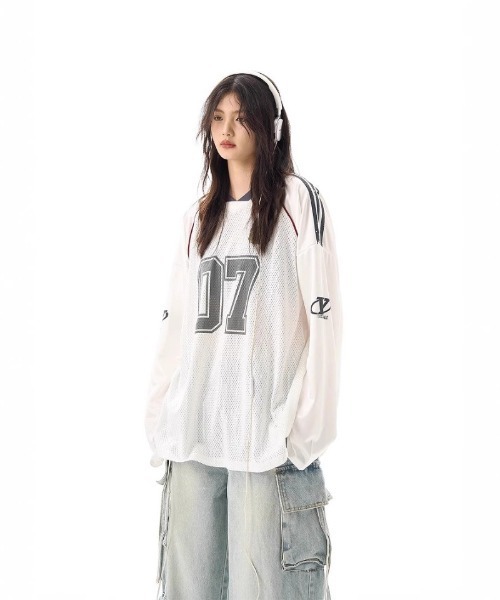Ritzy(リッツィー)の「メッシュフットボールジャージー(Tシャツ/カットソー・レディース・ブラック/ホワイト・M/L)」の5枚目の写真