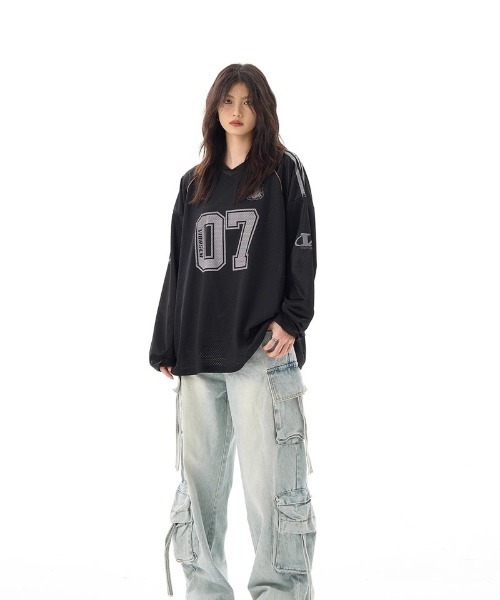 Ritzy(リッツィー)の「メッシュフットボールジャージー(Tシャツ/カットソー・レディース・ブラック/ホワイト・M/L)」の13枚目の写真