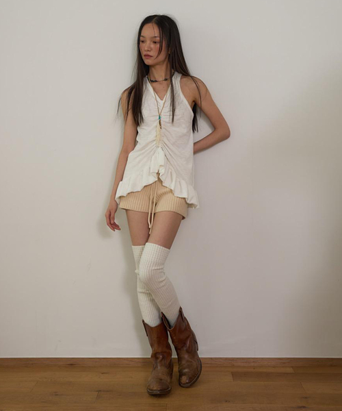 JOINT WORKS(ジョイントワークス)の「OURSAALTY / アワーソルティ Easy layered sleeveless(Tシャツ/カットソー・レディース・ブラック/アイボリー・FREE)」の18枚目の写真