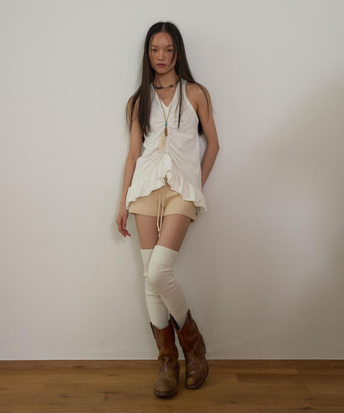 JOINT WORKS(ジョイントワークス)の「OURSAALTY / アワーソルティ Easy layered sleeveless(Tシャツ/カットソー・レディース・ブラック/アイボリー・FREE)」の20枚目の写真