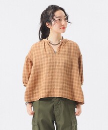 BEAMS BOY（ビームスボーイ）の「リネン チェック スモック シャツ <イージーケア>（シャツ/ブラウス）」