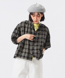 BEAMS BOY（ビームスボーイ）の「リネン チェック スモック シャツ <イージーケア>（シャツ/ブラウス）」